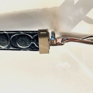 Coach Harness Buckle Black Belt, Reversible Cut to Size